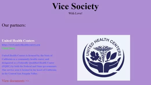 site .onion de revendication du groupe Vice Society